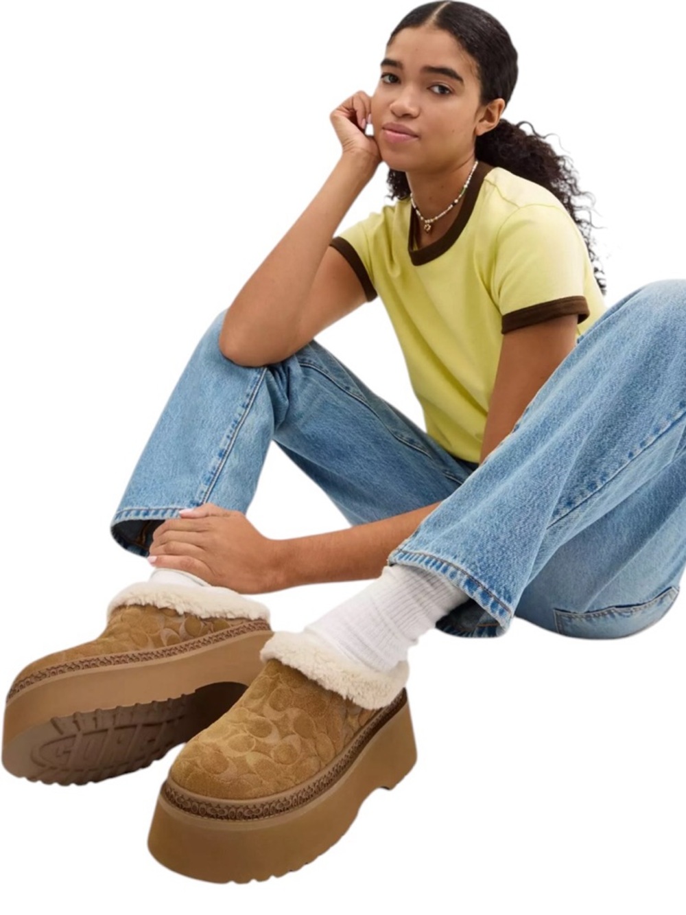 COACH NWT 
Women's Cecelia Signature Shearling Clogs in Sz 7 - Picture 2 of 8